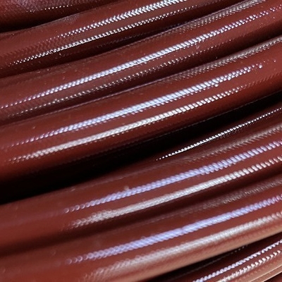 Bom preço trançado vermelho de Brown da luva da fibra de vidro do silicone de 8mm revestido on-line